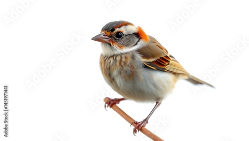 Obraz na płótnie Cute sparrow isolated on white background. High definition wildlife photography w salonie