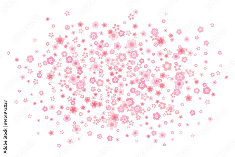 Vector blossom greeting card background with pink cherry or sakura flowers in flat style Vector blossom greeting card background with pink cherry or sakura flowers in flat style