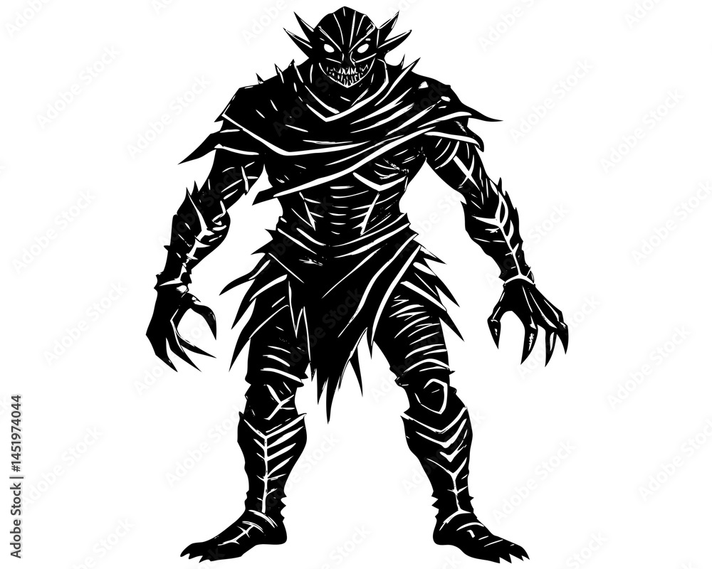 Fototapeta premium black and white cartoon illustration of a horse