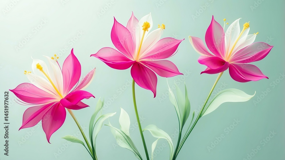 Fototapeta premium Translucent flowers with delicate petals in an elegant, minimalist composition37