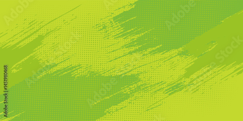Dots halftone green color pattern gradient texture with technology digital background. Dots pop art comics with nature graphic design
