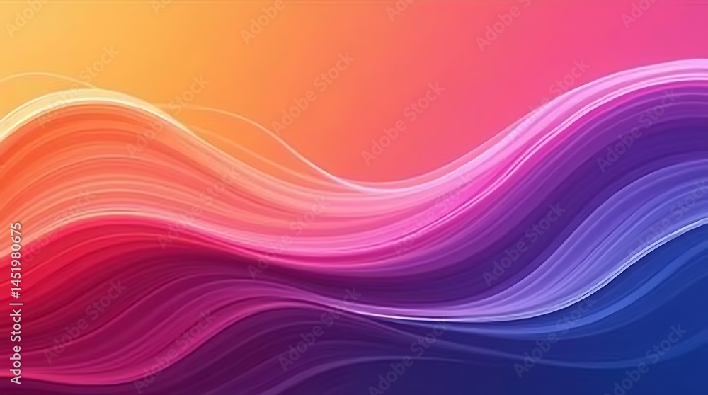 Fototapeta premium Colorful Wavy Gradient Abstract Background with Vibrant Light Lines. Ai Gen