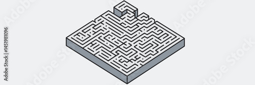 Large intricate maze icon vector sheet – Suitable for complexity illustrations, game designs, or puzzle-related content