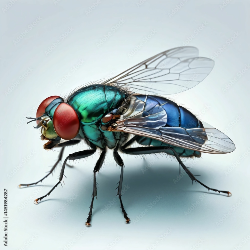Macro Shot of a Vibrant Housefly Macro Shot of a Vibrant Housefly