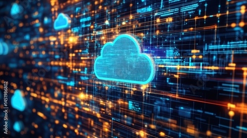 An image showcasing automated data migration tools for cloud adoption, illustrating the seamless transition of data through cloud-based platforms.