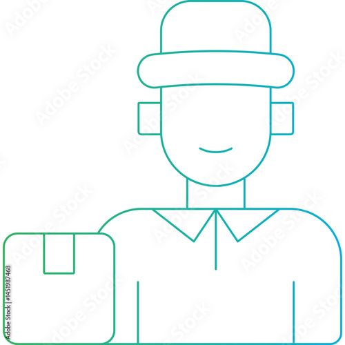 Courier man icon single vector illustration
