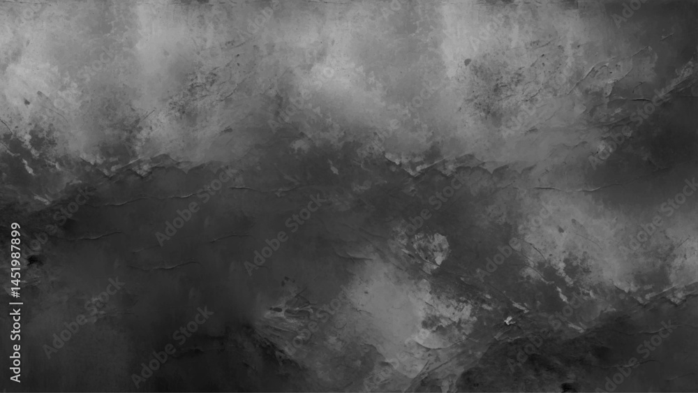Fototapeta premium black stone or concrete wall, Elegant black background vector illustration with vintage distressed grunge texture 