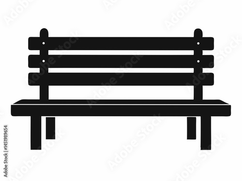 Bench Silhouette vector, Bench icon, Empty Bench Silhouette vector