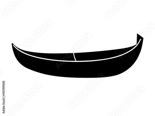 canoe boat silhouette vector icon,canoe boat vector illustration