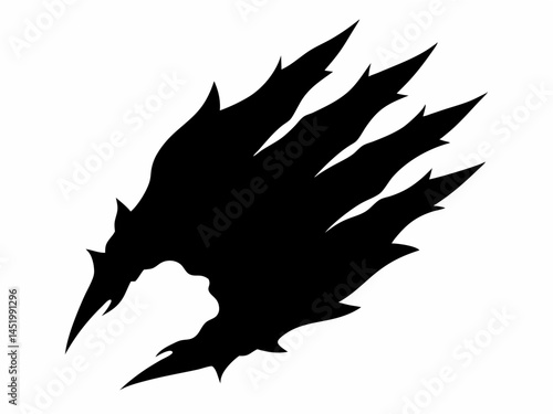 Claw mark silhouette vector, Black claws animal scratch