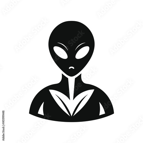 Alien icon sign of silhouette vector illustration on white background