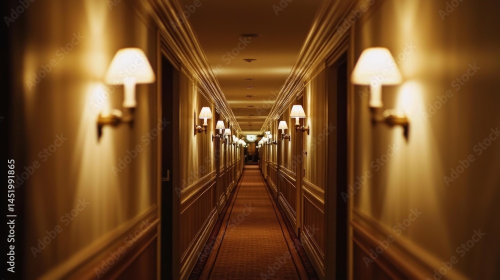 Sophisticated details enhance the beauty of this hotel hallway. Sophisticated details enhance the beauty of this hotel hallway.