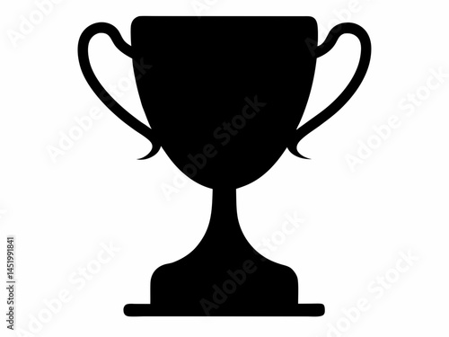 Trophy Cup black silhouette,winer Trophy cup vector illustration