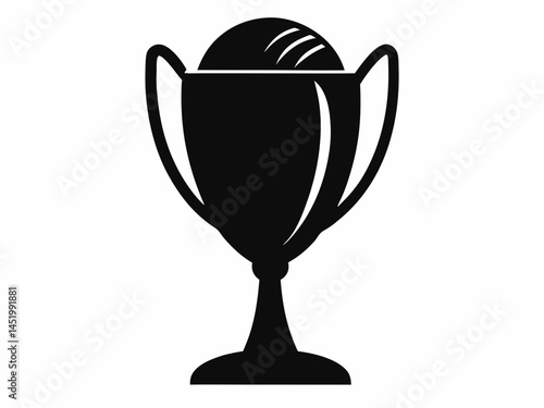 Trophy Cup black silhouette,winer Trophy cup vector illustration