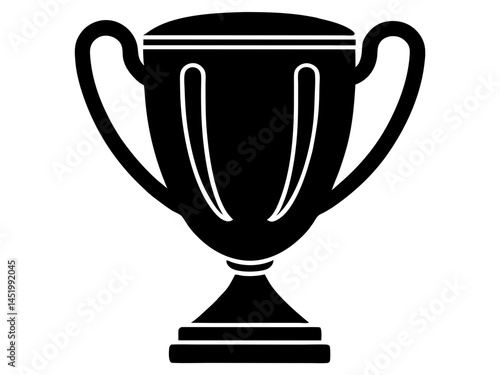 Trophy Cup black silhouette,winer Trophy cup vector illustration