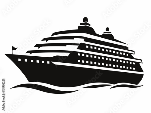 cruise ship icon, cruise ship silhouette vector illustration