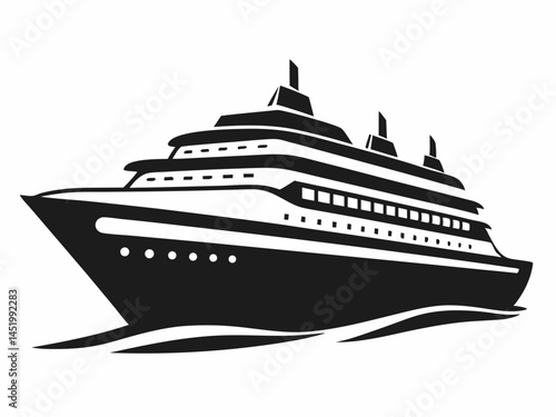 cruise ship icon, cruise ship silhouette vector illustration