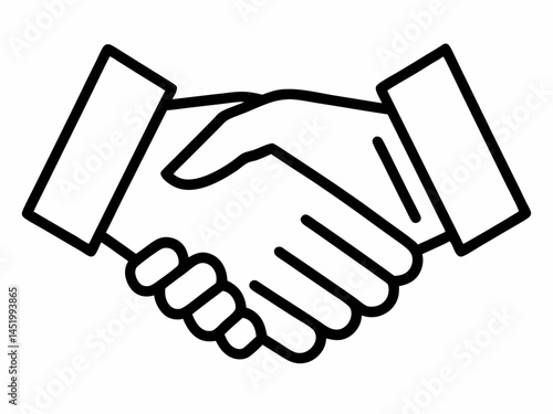 Hand Shake line art Vector, Hand Shake icon silhouette Vector, Handshake icon. Vector illustration
