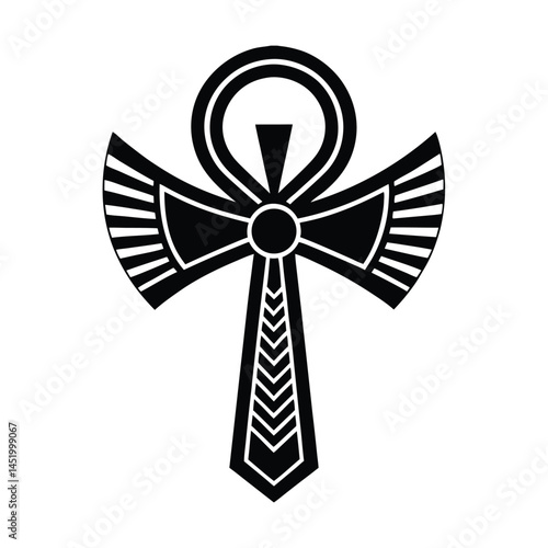 Ankh Symbol With Egyptian Motif