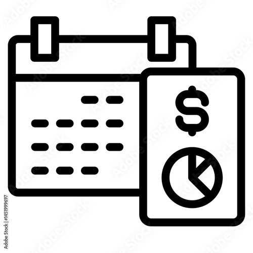 Fiscal year icon in vector illustration
