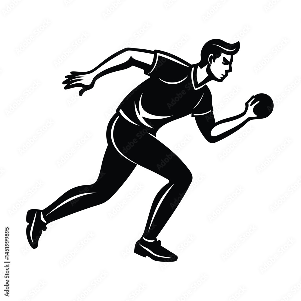 Fast Bowler in Mid Run with Aggressive Expression Fast Bowler in Mid Run with Aggressive Expression