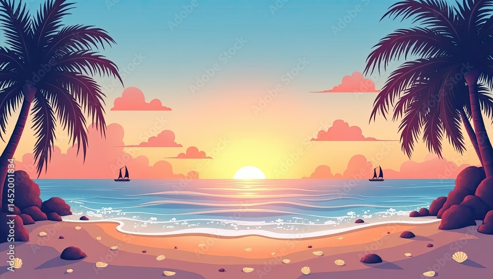 Fototapeta premium tropical beach sunset