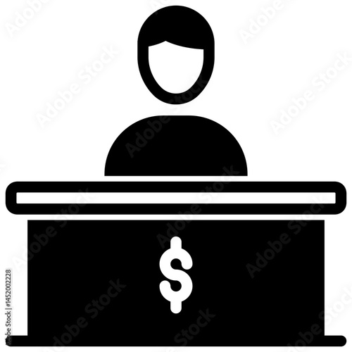 bank service vector glyph icon