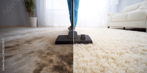 Carpet Cleaning with Visible Before and After Result