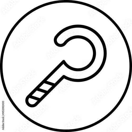 Candy cane icon single vector illustration