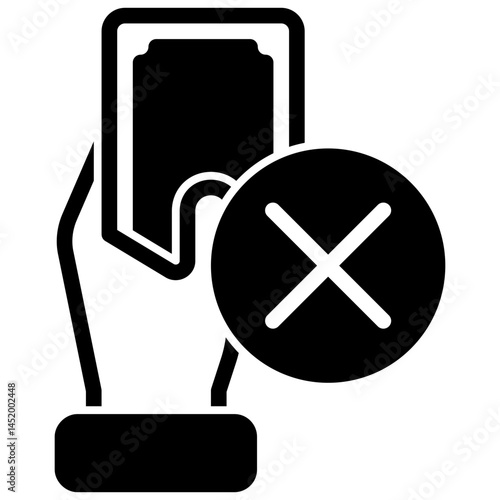 no cash payment vector glyph icon