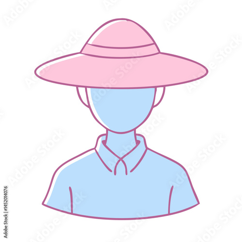 Person in a Straw Hat Icon Design  