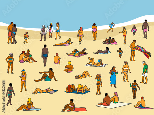 People relaxing on a beach