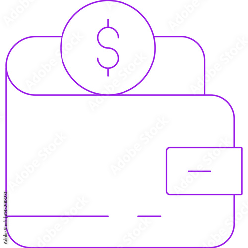 Wallet icon single vector illustration