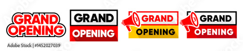 Grand Opening Banners with Megaphone Announcement