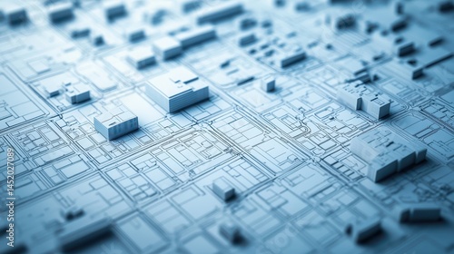 Blueprints for large-scale urban development projects with city planners and developers analyzing site layouts, highlighting the meticulous planning involved in shaping modern cities.