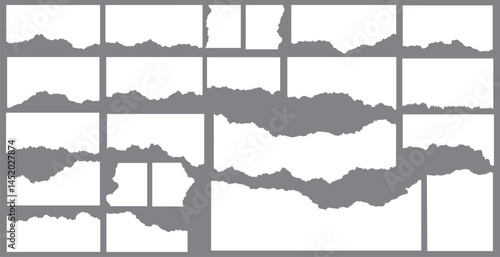 Set Realistic paper rips texture design 