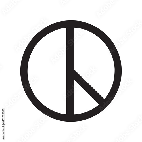Peace Symbol Silhouette: Pacifism Vector Icon