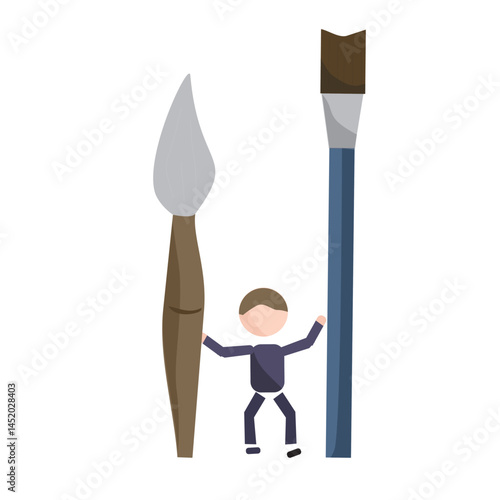 painter with paintbrush