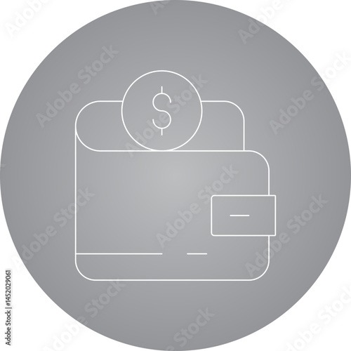 Wallet icon single vector illustration
