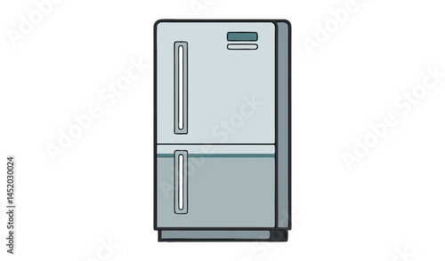 modern refrigerator isolated on white background