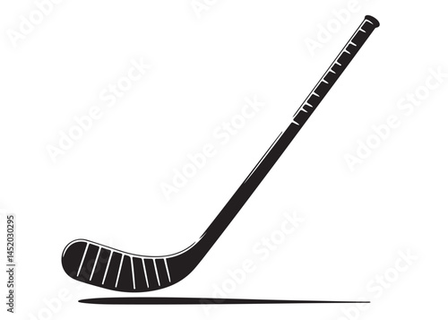 hockey stick logo silhouette and puck vector, hockey stick logo icon silhouette, ice hockey player silhouette vector, vector of black silhouette of hockey stick puck vector on white background 