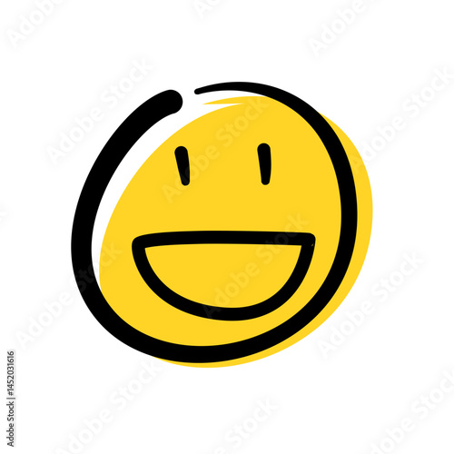 Hand Drawn Doodle Emoticon Face. Vector Illustration