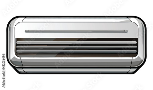 Air conditioning with fresh cold air icon silhouette vector style with white background