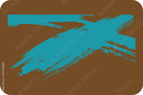 Abstract Teal Brushstroke on Warm Brown Canvas: A Modern Art Texture for Creative Design Projects