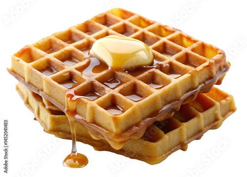 Waffles with Butter and Syrup