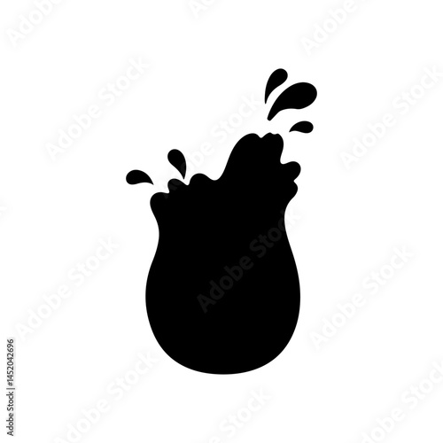 Milk Splash  silhouette icon vector flat design.