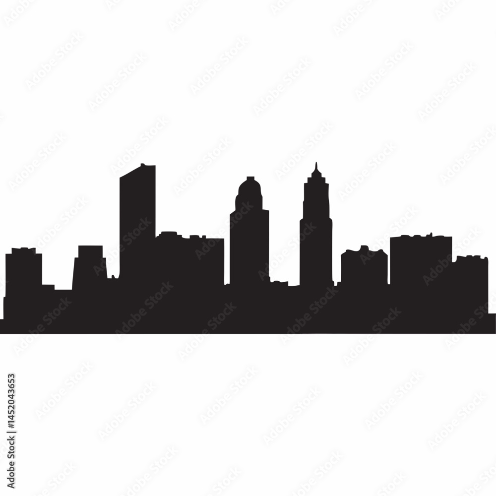 Striking Louisville KY skyline silhouette bold black shapes against white background graphic design art print city Striking Louisville KY skyline silhouette bold black shapes against white background graphic design art print city