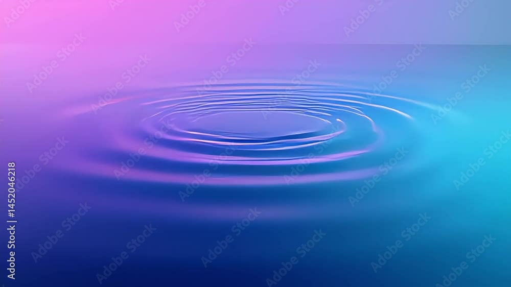 Water Ripples Expanding in Abstract Gradient Background Slow Motion Water Ripples Expanding in Abstract Gradient Background Slow Motion