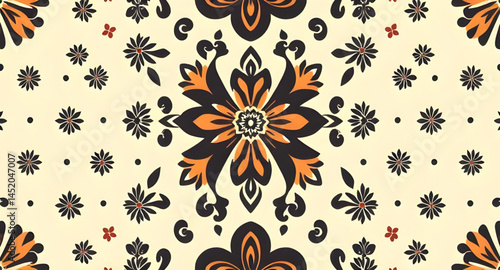 seamless pattern with embroidery pattern
