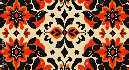 seamless pattern with embroidery pattern